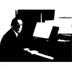 Rachmaninoff oynamak piyano vektör görüntü